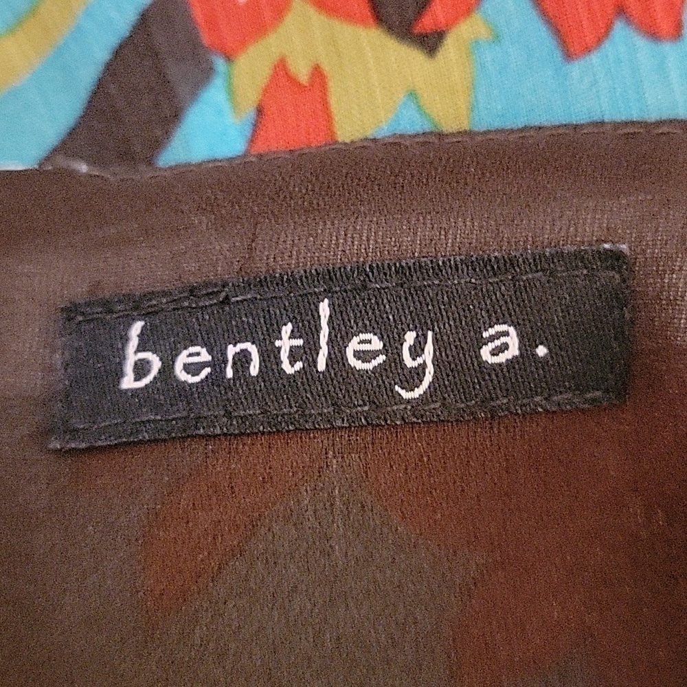 VTG Bentley A Retro Miami Teal Lime Green Fairycore Floral Chiffon Blouse - Picture 6 of 7